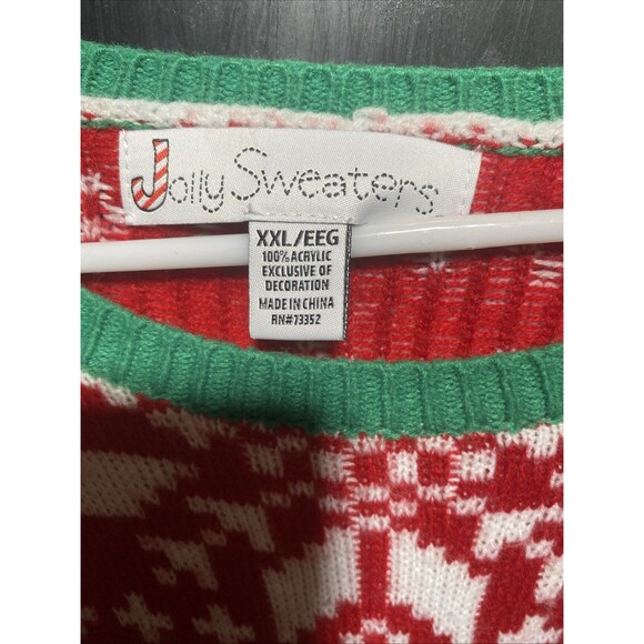 Jolly Sweaters Ugly Christmas Sweater Sz XXL Cool Santa Gift Box - Picture 2 of 2